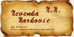 Nevenka Marković vizit kartica